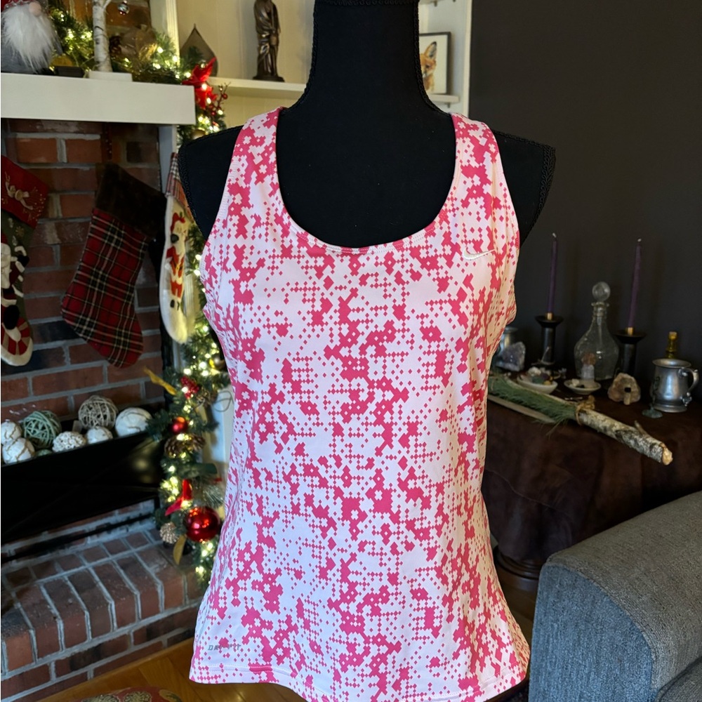 Nike Pink and White Women's Tank Top size L